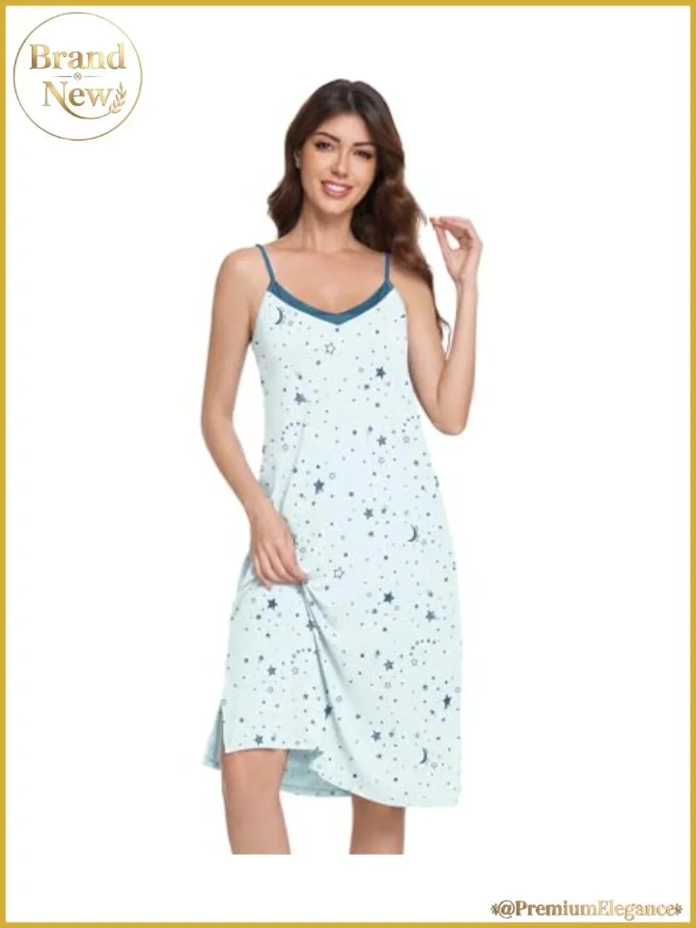 Bamboo Viscose Slip Dress V-Neck Satin Chemise Nightgown Cooling Sleepwear